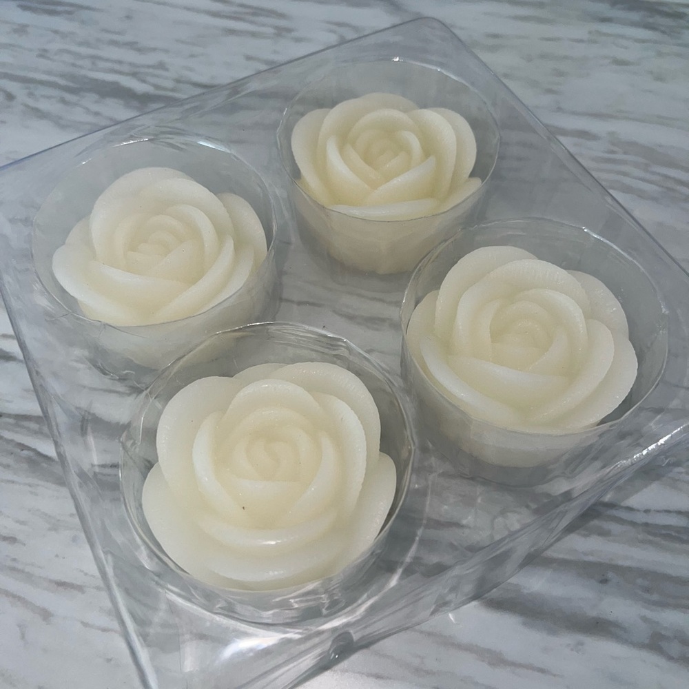 40 LED Floating Wax Cream Rose-Shaped Candles (Pack of in each box)
